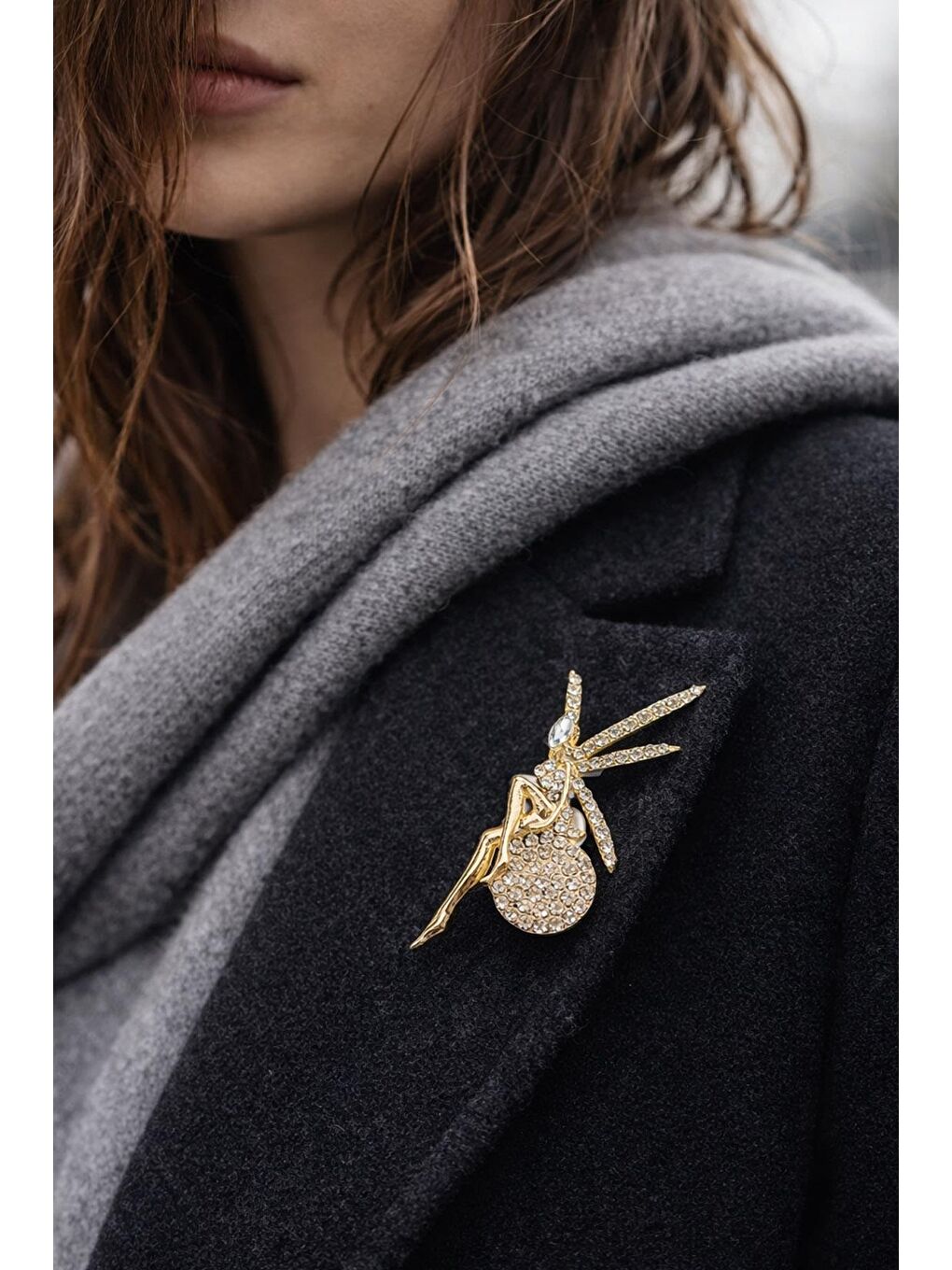 Sarı Taşlı Peri Tinkerbell Broş Yaka İğnesi-2