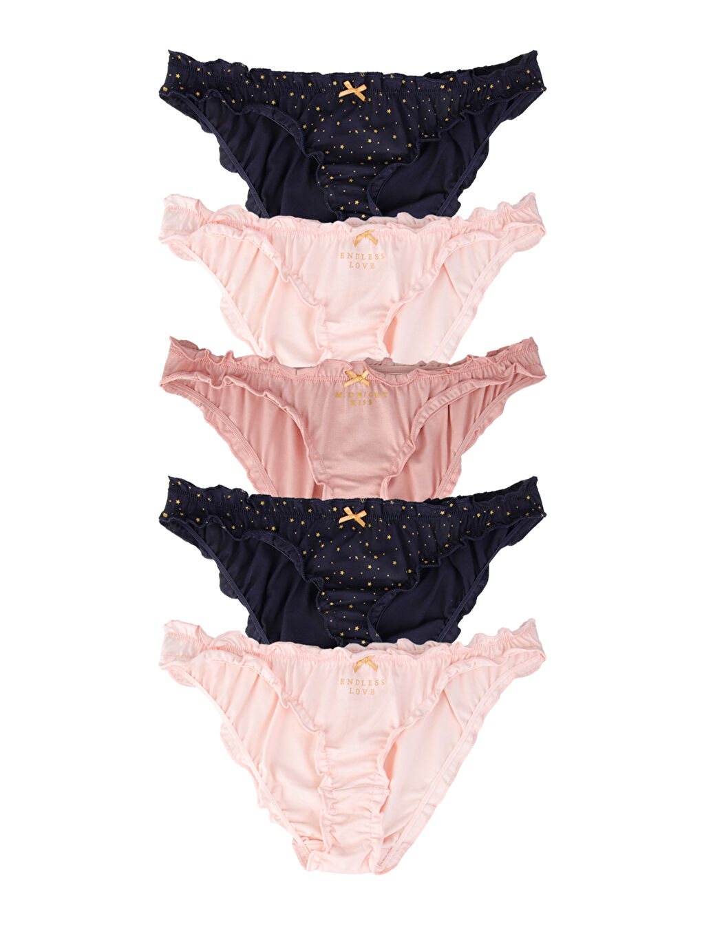 Karışık Kadın Fırfırlı Pamuklu Slip Külot 5'li Paket-2