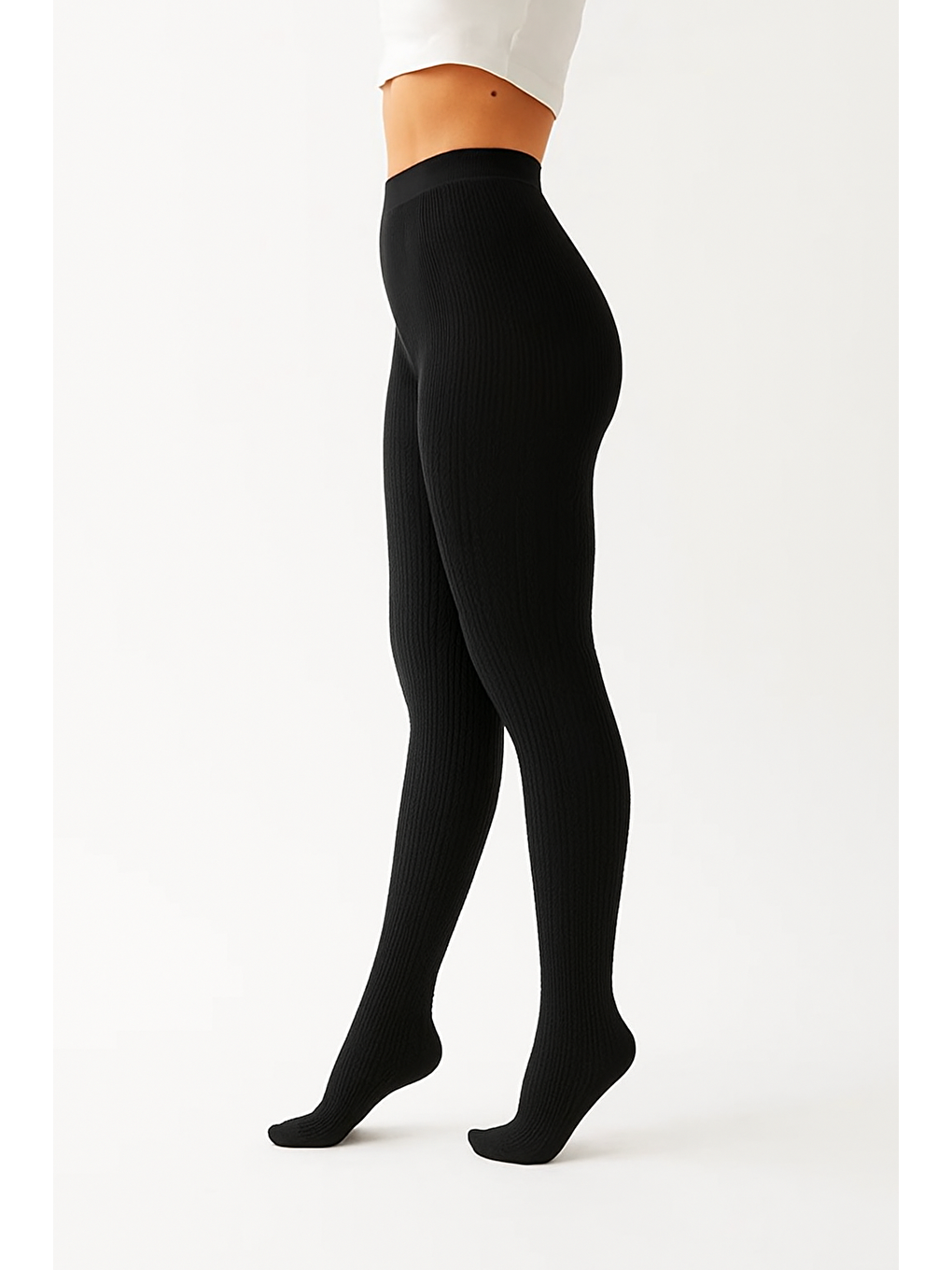 Kadın Desenli Külotlu Çorap Siyah