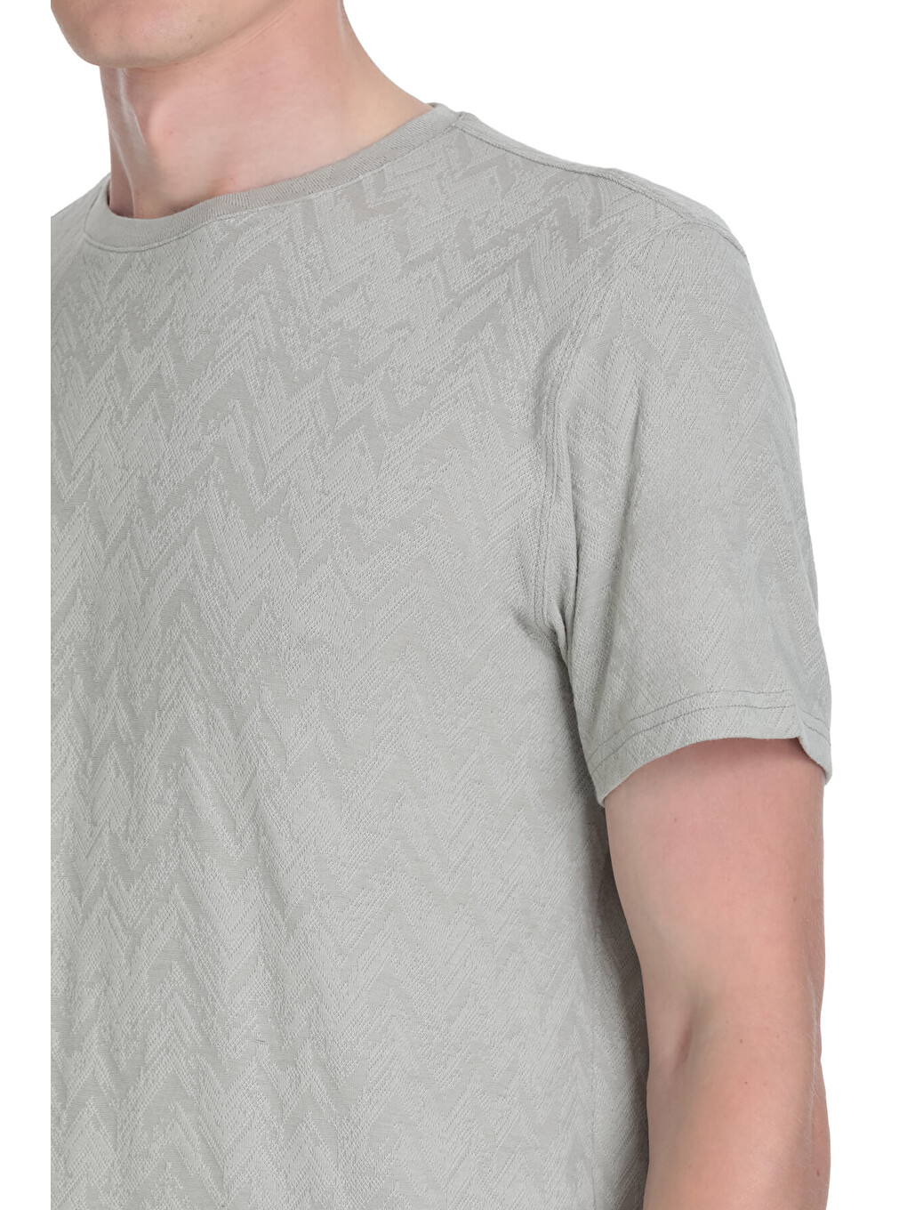 Haki Regular Fit Bisiklet Yaka Tişört-3