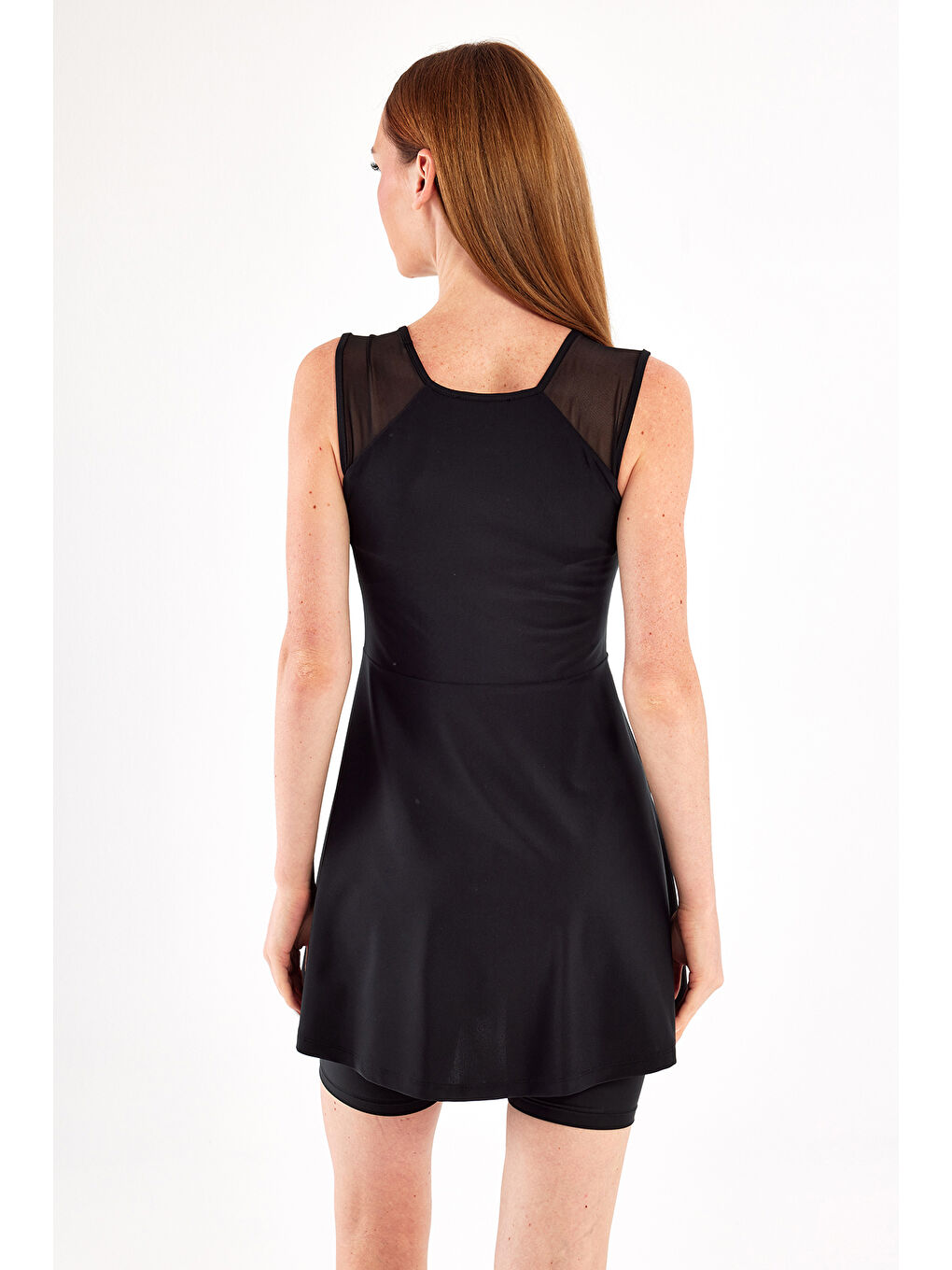 Sıfır Kol Şortlu Yarı Kapalı Mayo 1615 Siyah02-3