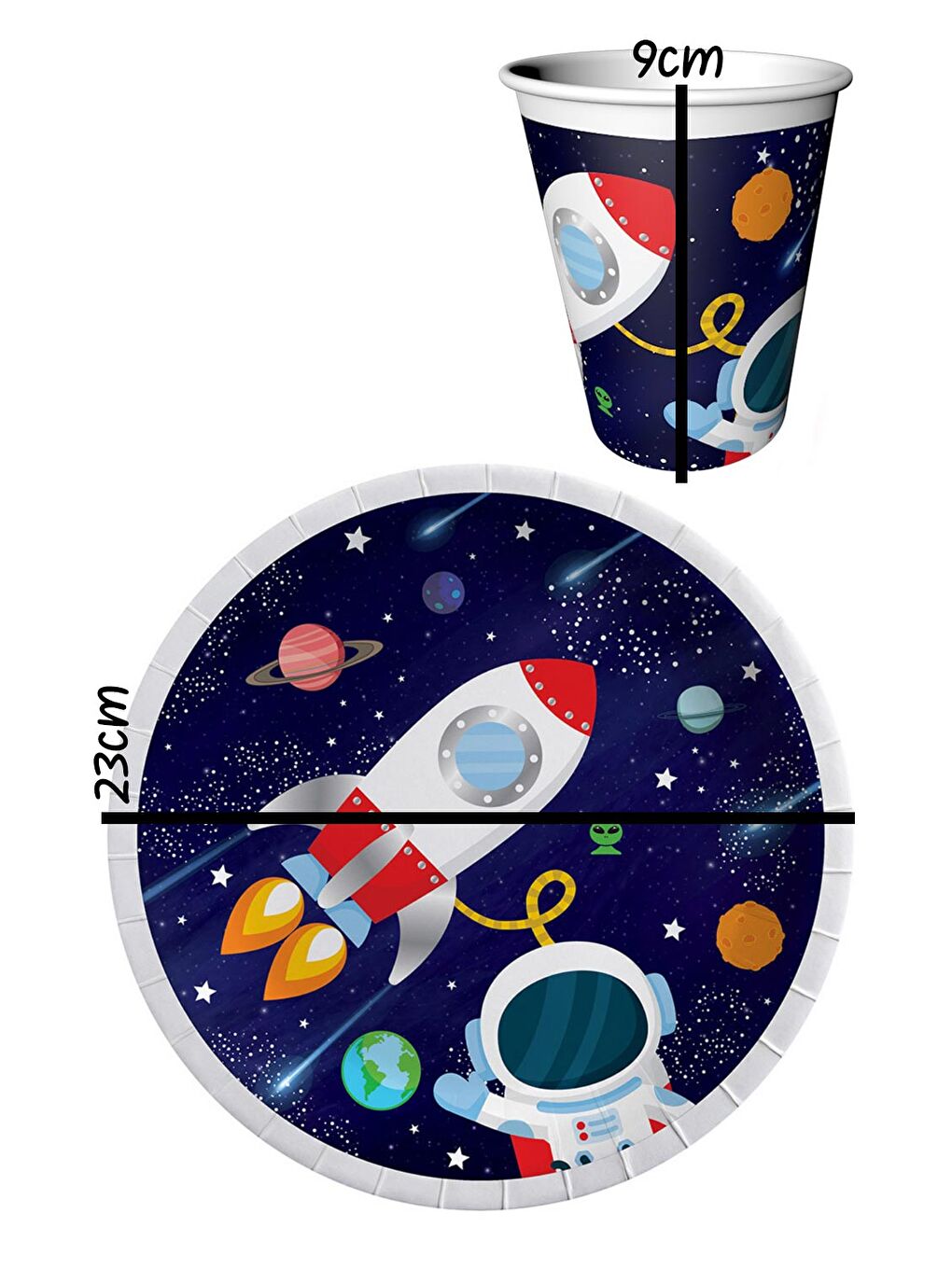 Yeşil Mavi Uzay Temalı 5'li Parti Seti-1