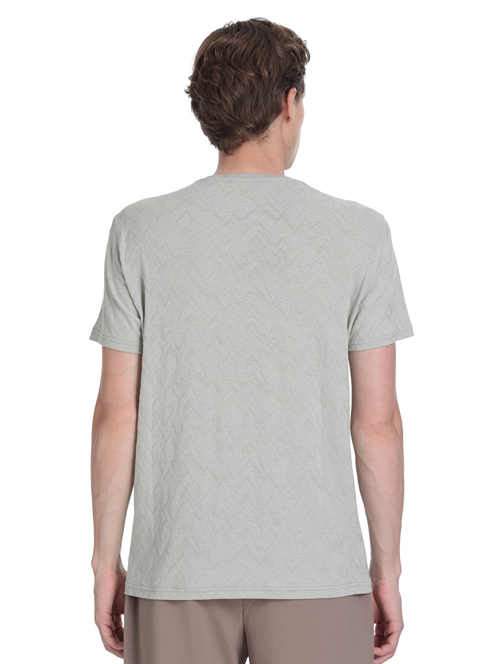Haki Regular Fit Bisiklet Yaka Tişört-4