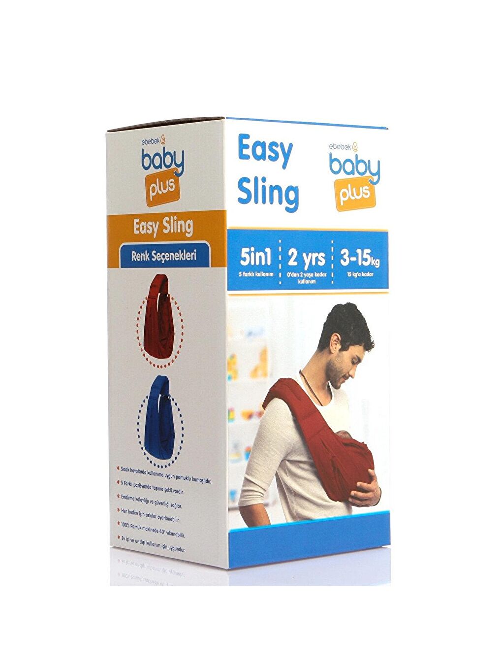 baby plus Bordo Easy Bebek Ana Kucağı Kanguru Sling - 2