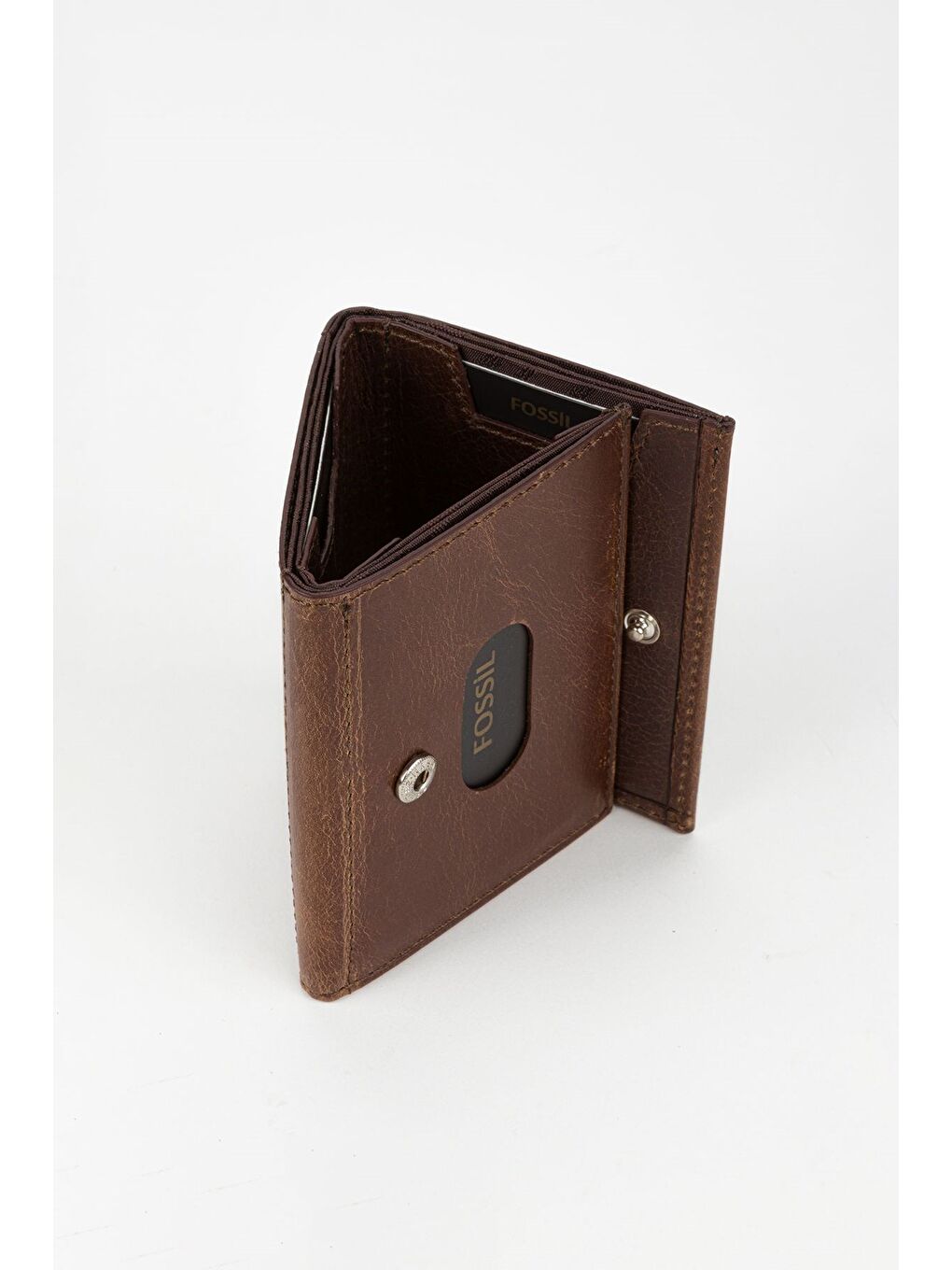 Kahverengi Kutulu Hakiki Deri Haki Unisex El Portföyü Kartlık Cüzdan-2