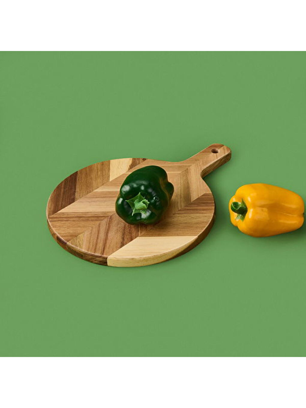 Akasya Yuvarlak Kesim Tahtası - Kahverengi - 30 cm-3