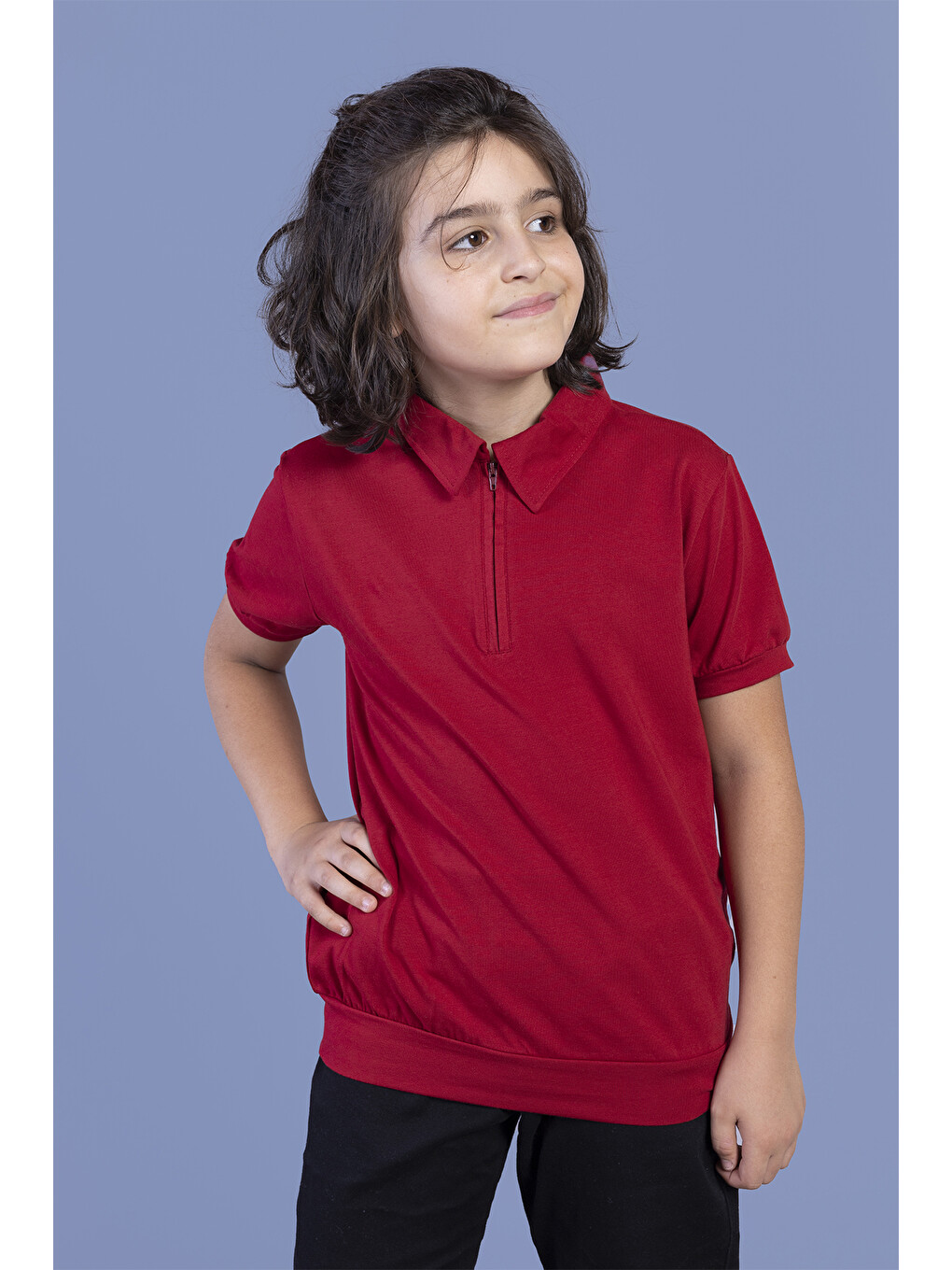 Bordo Erkek Çocuk Polo Yaka Tişört