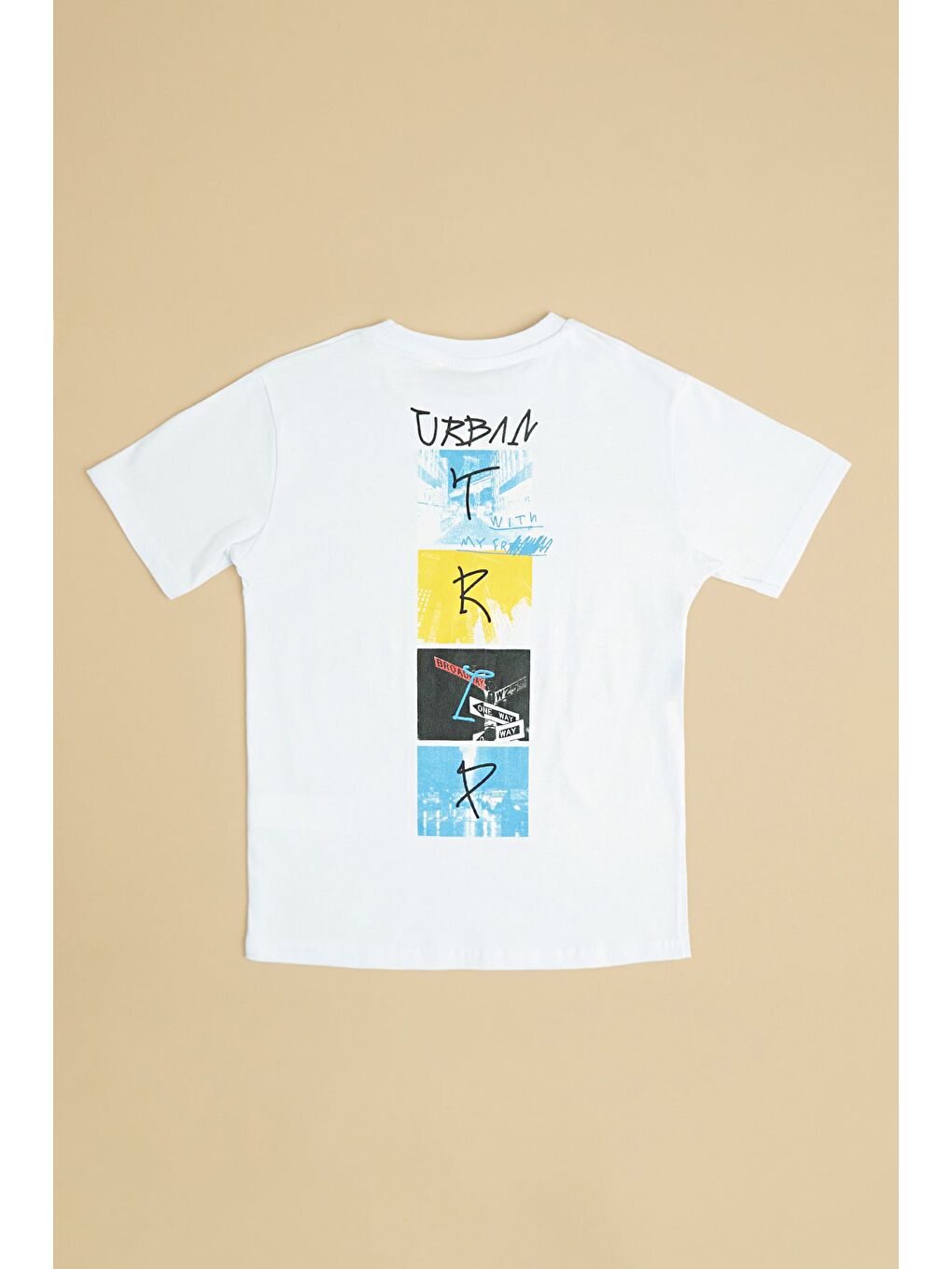 Beyaz Fun Energy Baskılı Bisiklet Yaka Erkek Çocuk Tişört-1