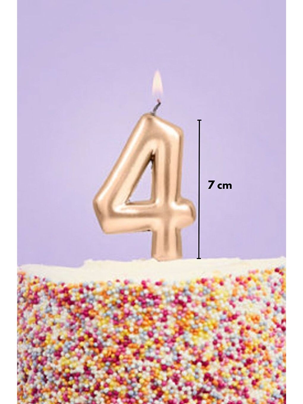 Sarı Altın 4 Rakamı Mum-1