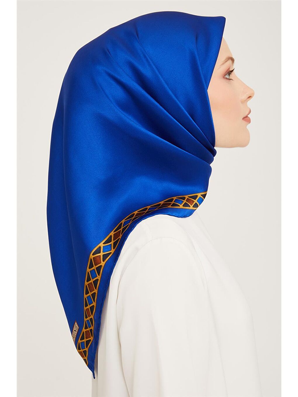 Mavi Twill İpek Eşarp 23Ka9057 1-1