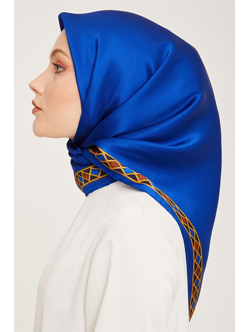 Mavi Twill İpek Eşarp 23Ka9057 1-2