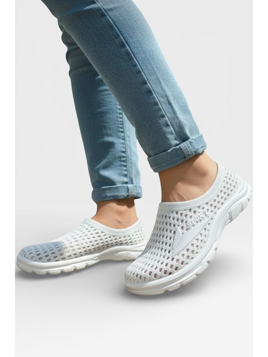 Unisex Yazlık Çok Amaçlı Havuz Plaj Bahçe Anatomik Yumuşak Taban Günlük Ayakkabı Beyaz-2