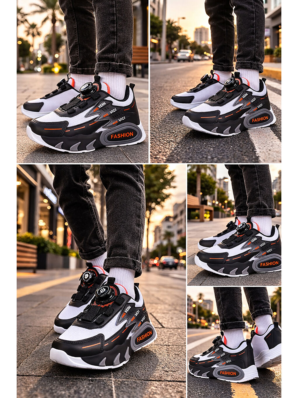 Siyah Gary Hafif Taban Bağcık Mekanizmalı Erkek Çocuk Spor Ayakkabı-2