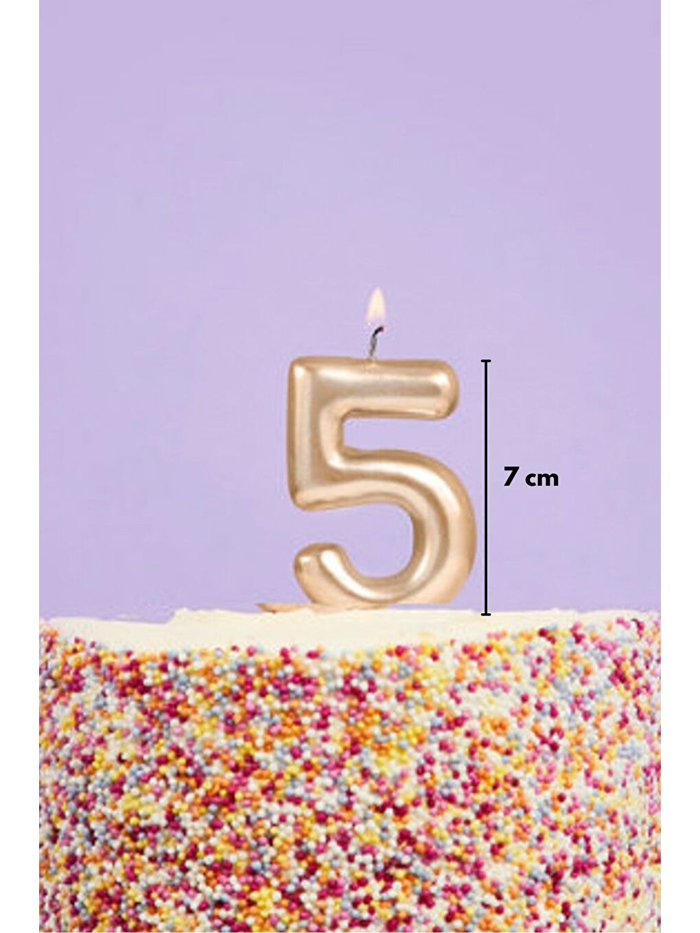 Sarı Altın 5 Rakamı Mum-1