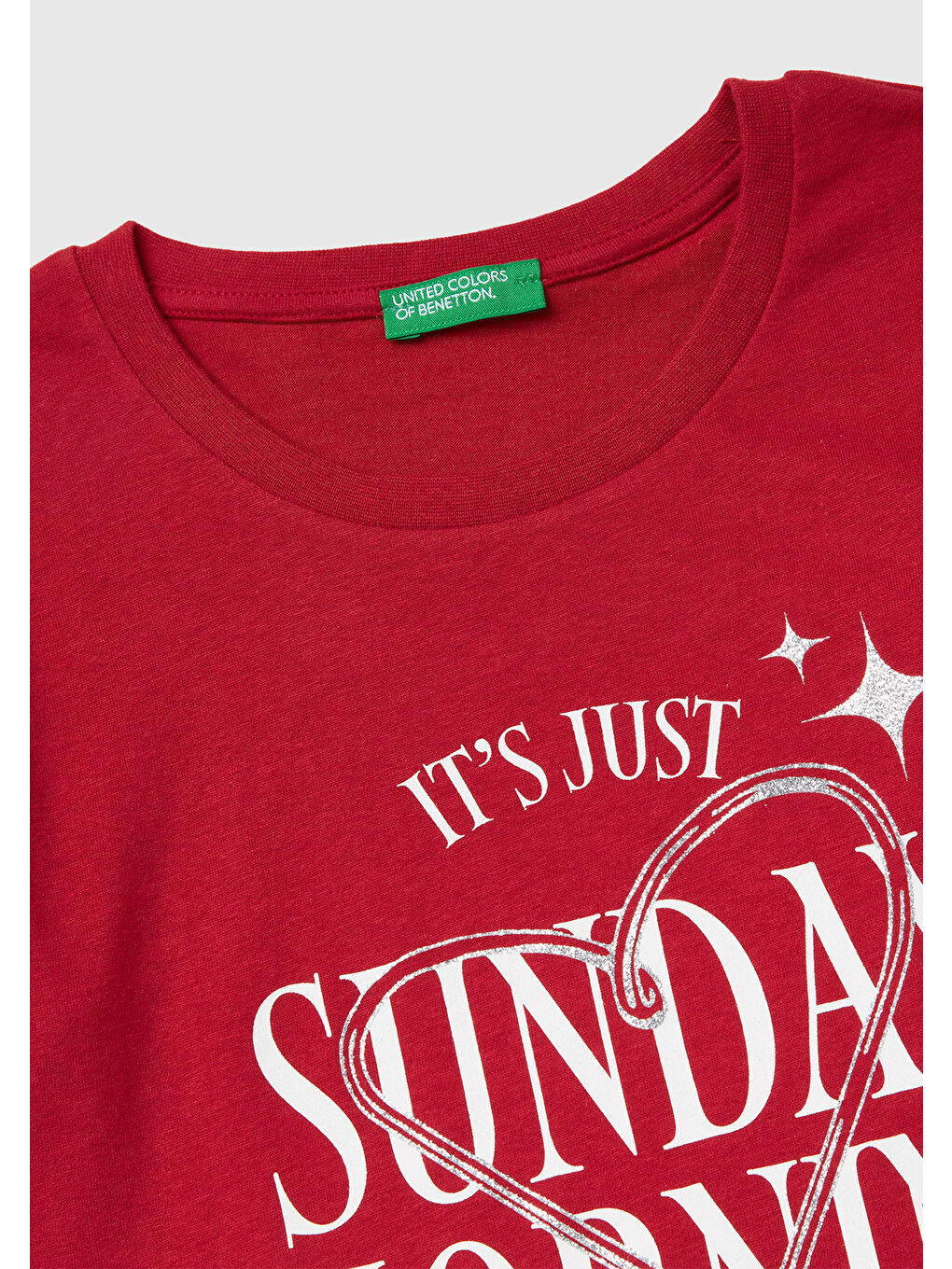 Kız Çocuk Bordo Önü Simli Baskılı Jarse Uzun Kollu T-shirt-2