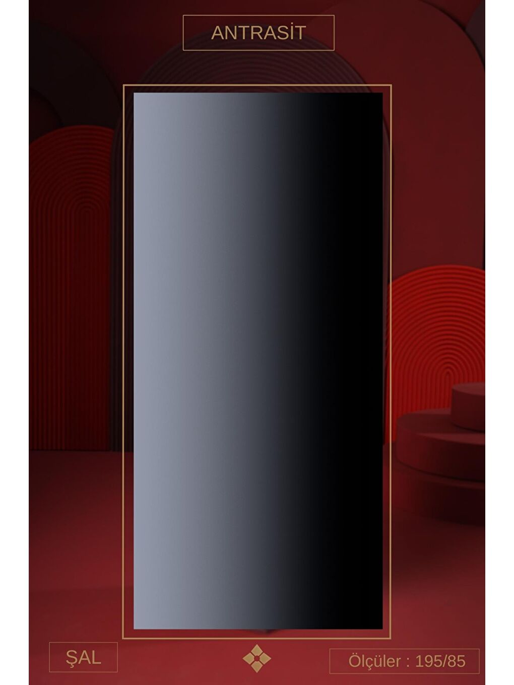 Antrasit Kadın Müslin Degrade Şal-1