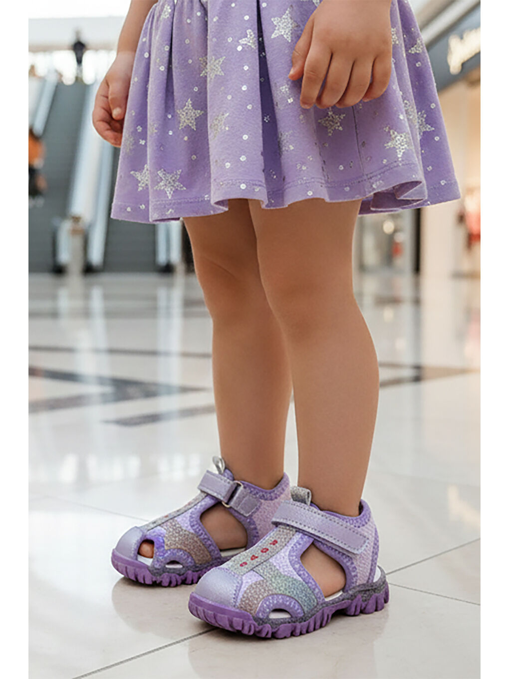 Lila Marsa Cırtlı Kız Bebek Sandalet-2