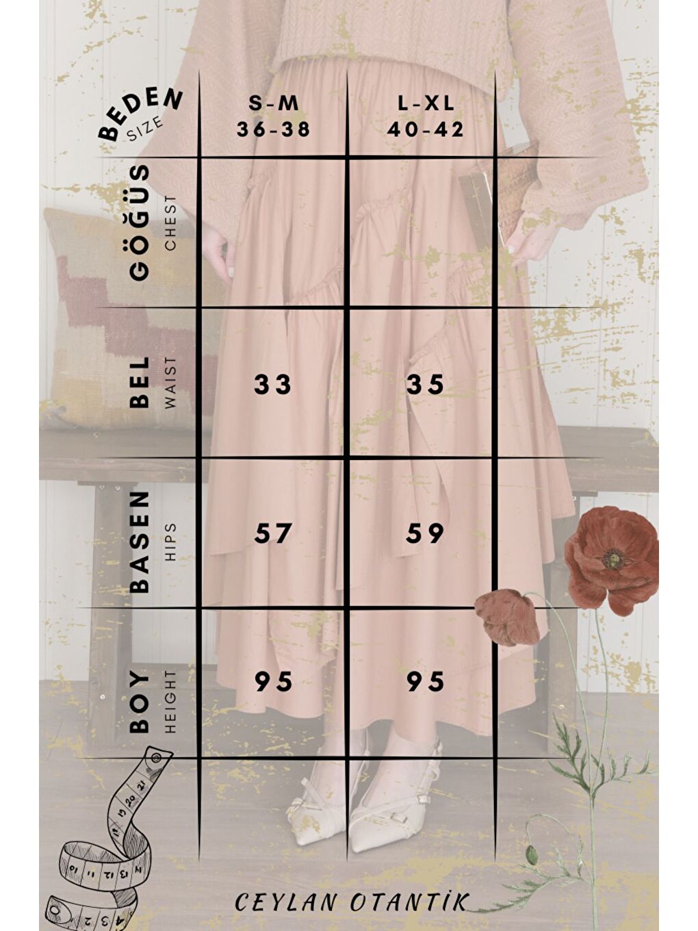 Beyaz Kat Kat Bohem Etek-5