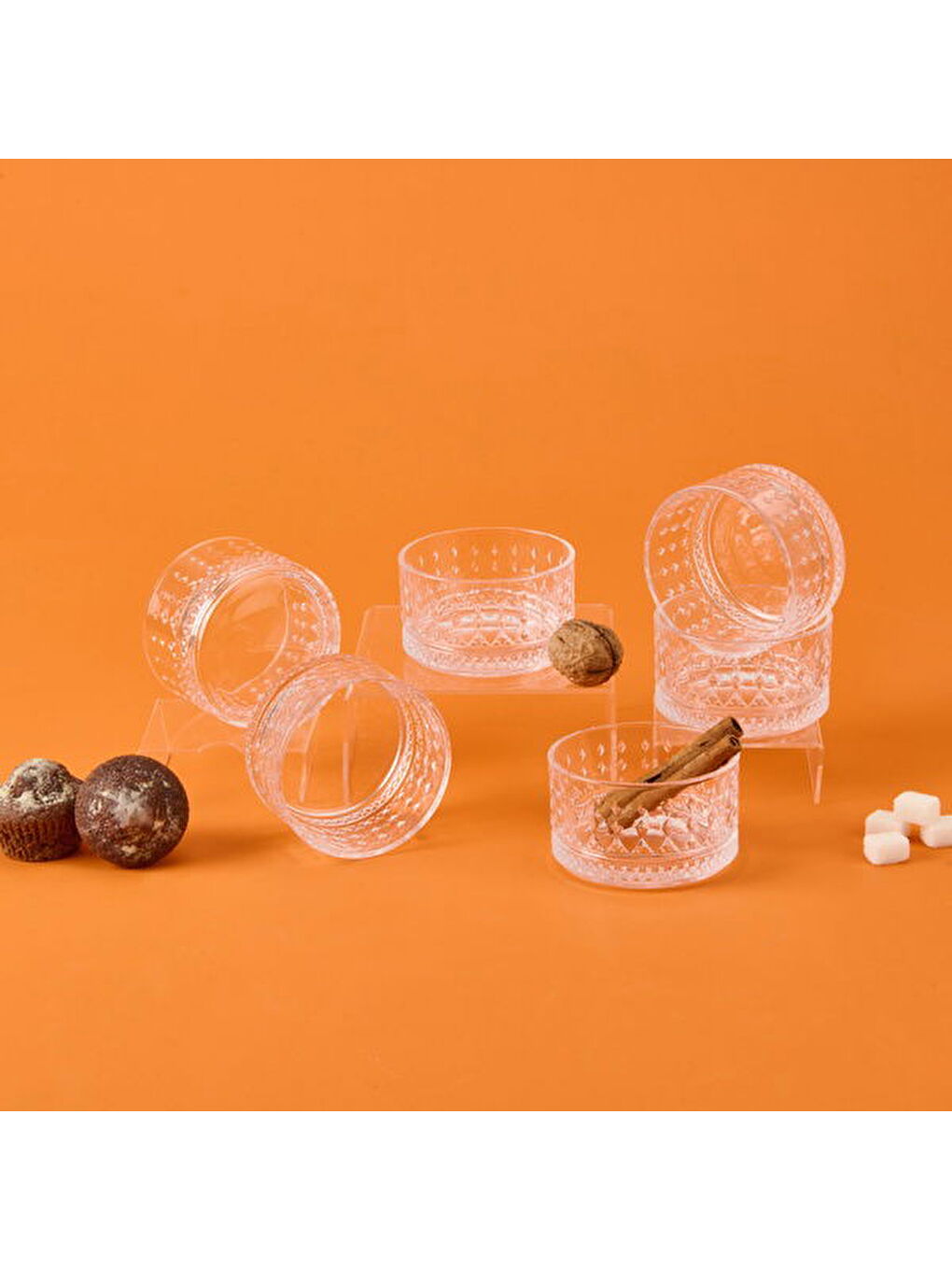 Renksiz Branda 6'lı Kase - Şeffaf - 220 ml