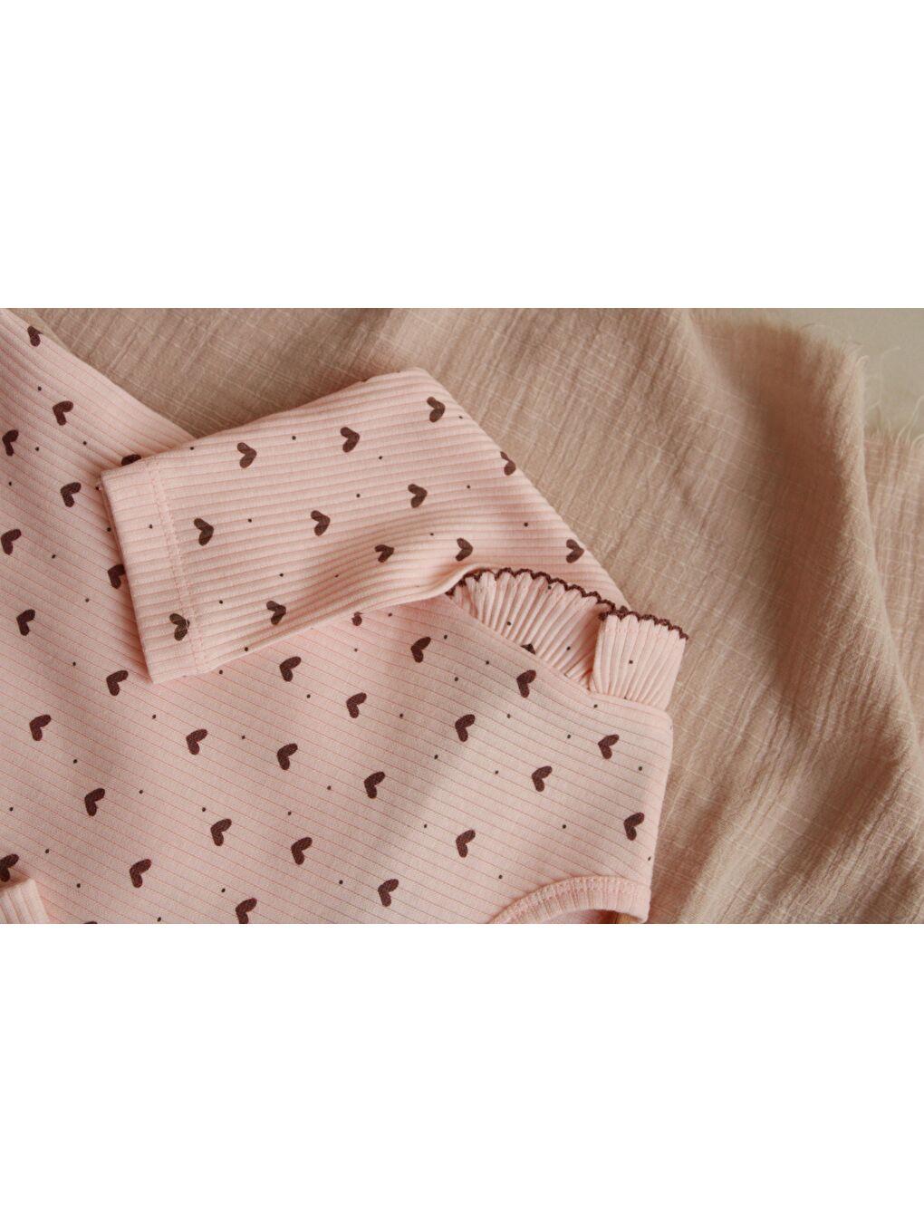 Pembe Kalp Baskılı Fancy Girls Alt Üst Takım-3