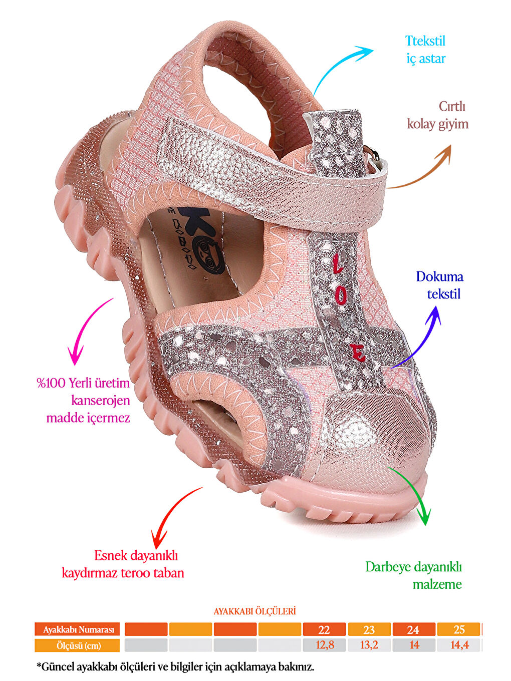 Pembe Marsa Cırtlı Kız Bebek Sandalet-1