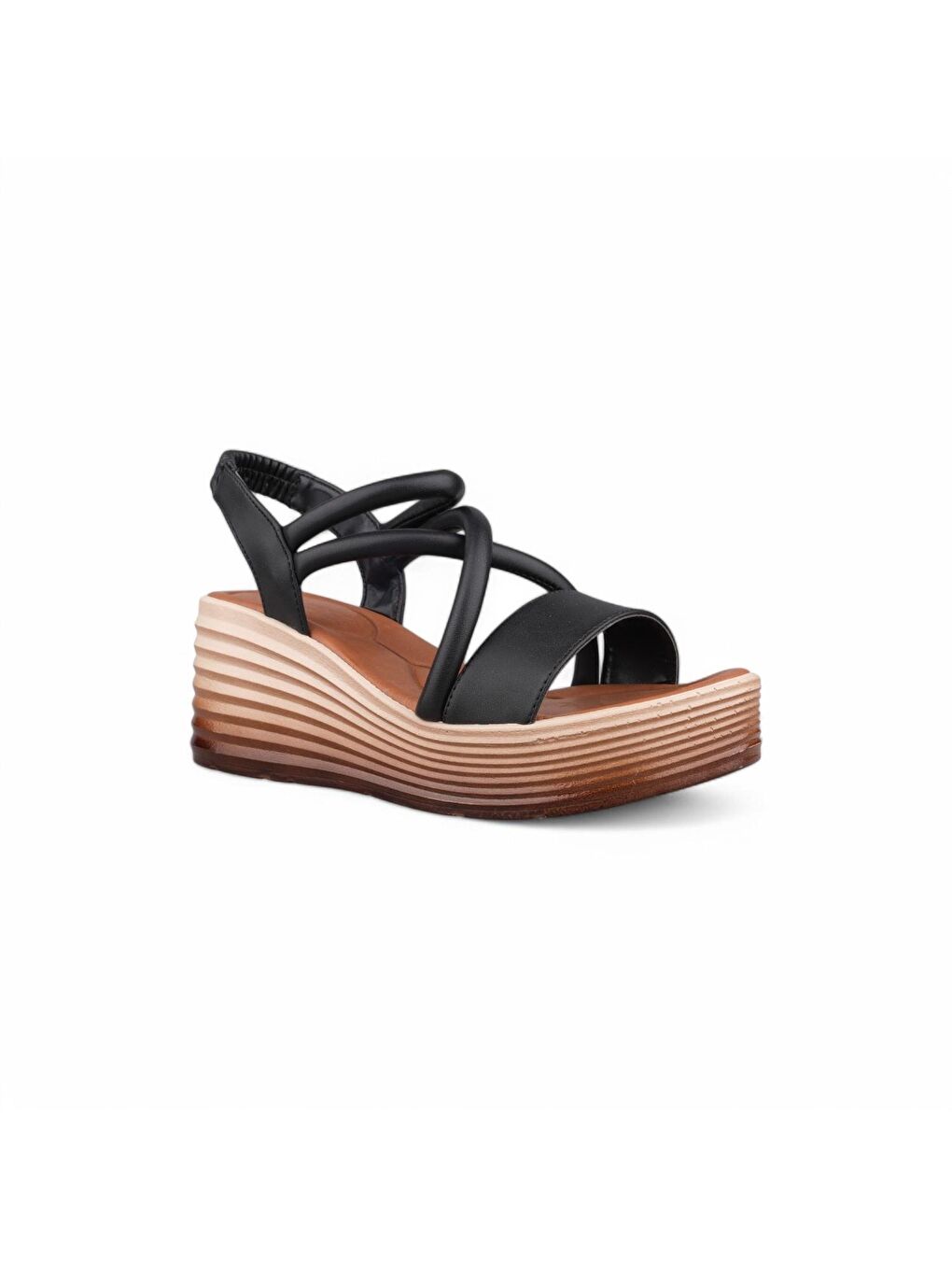 Kadın Sıyah Günlük Sandalet - Siyah, Tekstil