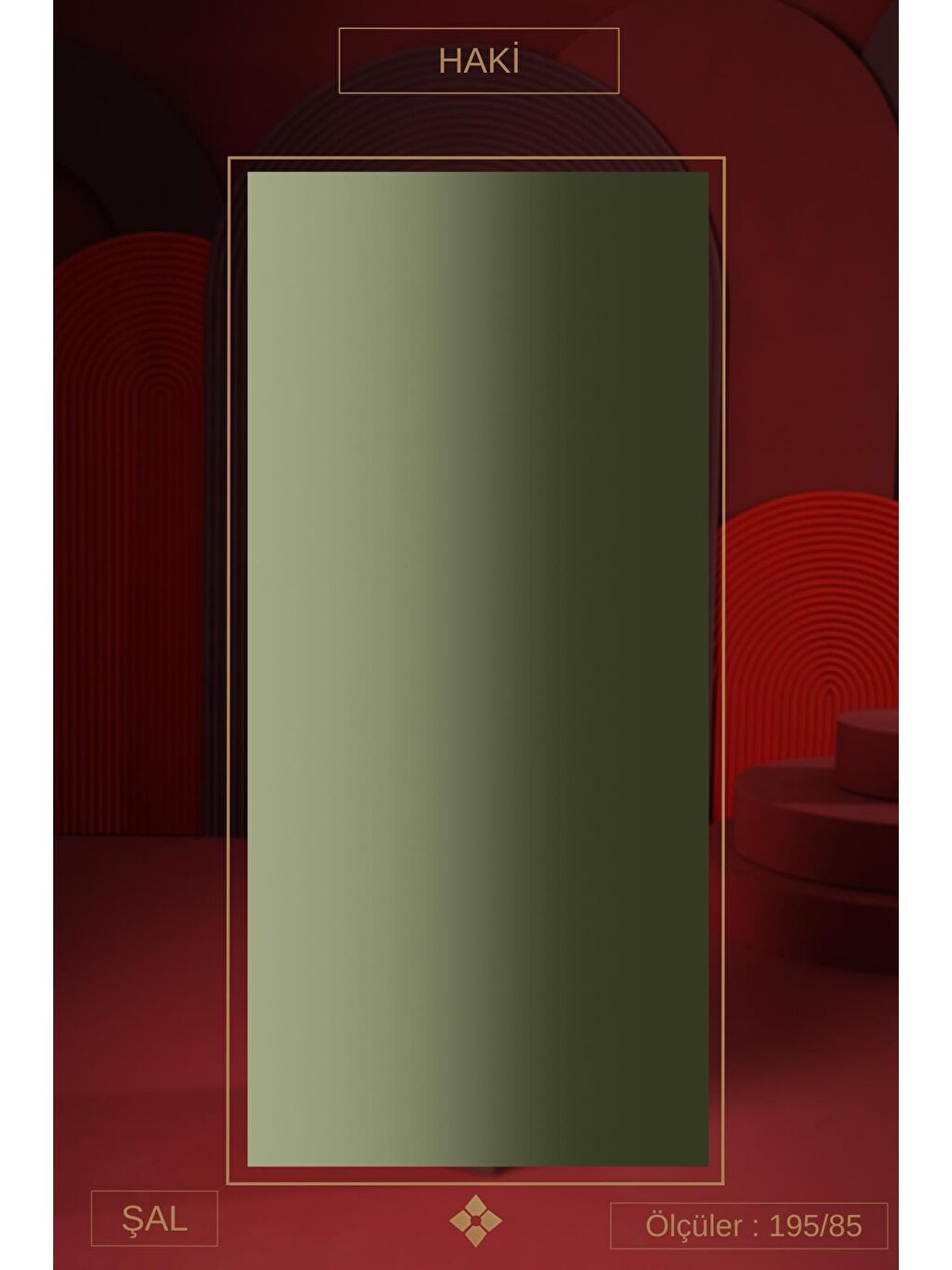 Haki Kadın Müslin Degrade Şal-1