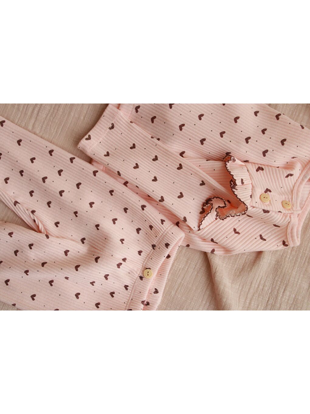 Pembe Kalp Baskılı Fancy Girls Alt Üst Takım-4