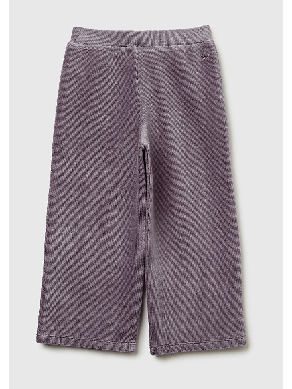 Kız Çocuk Koyu Kahverengi Arkası Logo İşlemeli Geniş Paça Pantolon-1