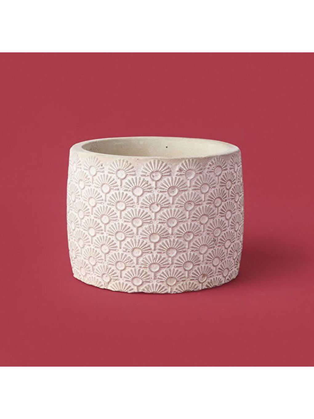 Işık Desen Beton Saksı - Bej - 10x13 cm-2