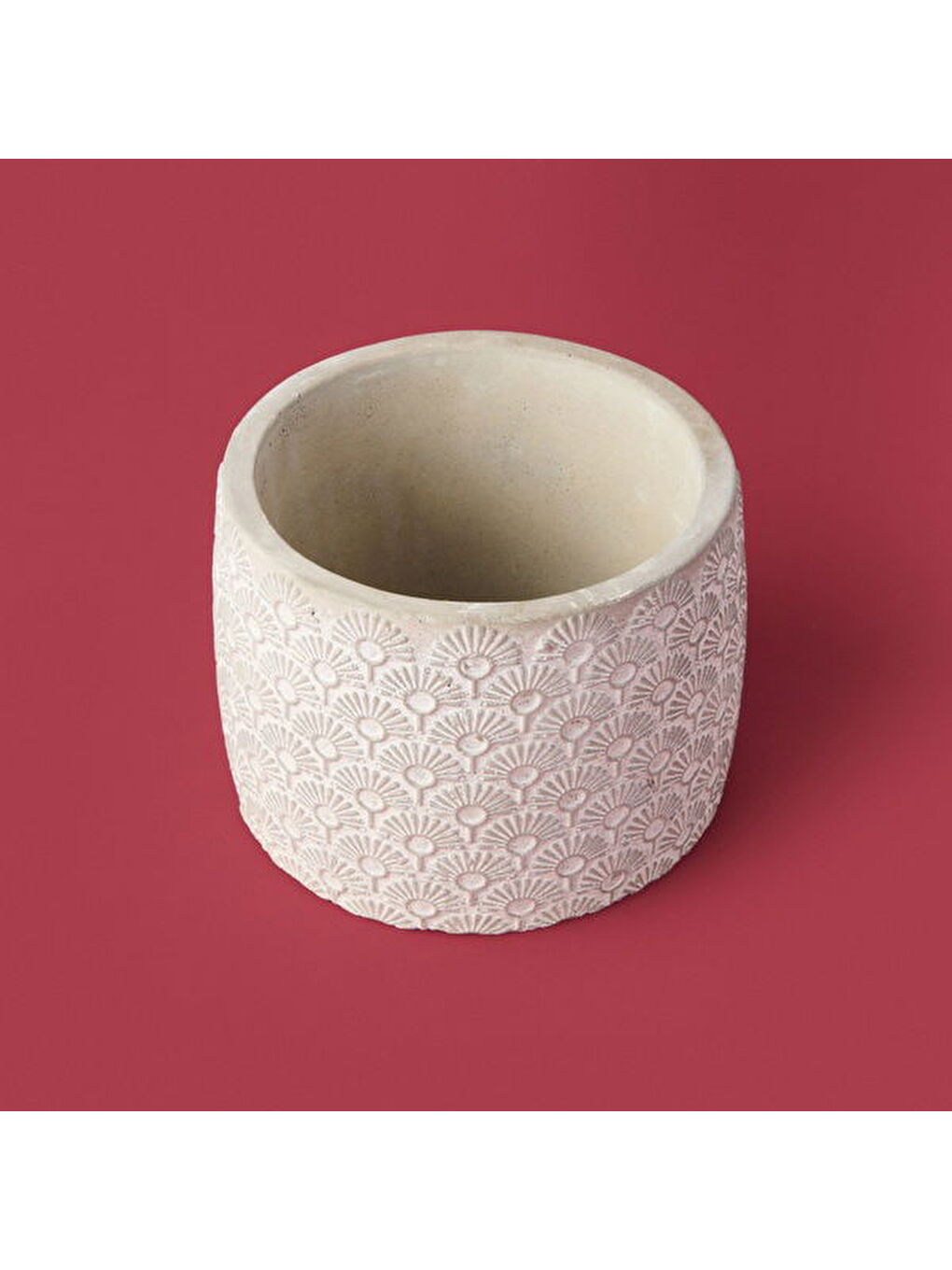 Işık Desen Beton Saksı - Bej - 10x13 cm-3