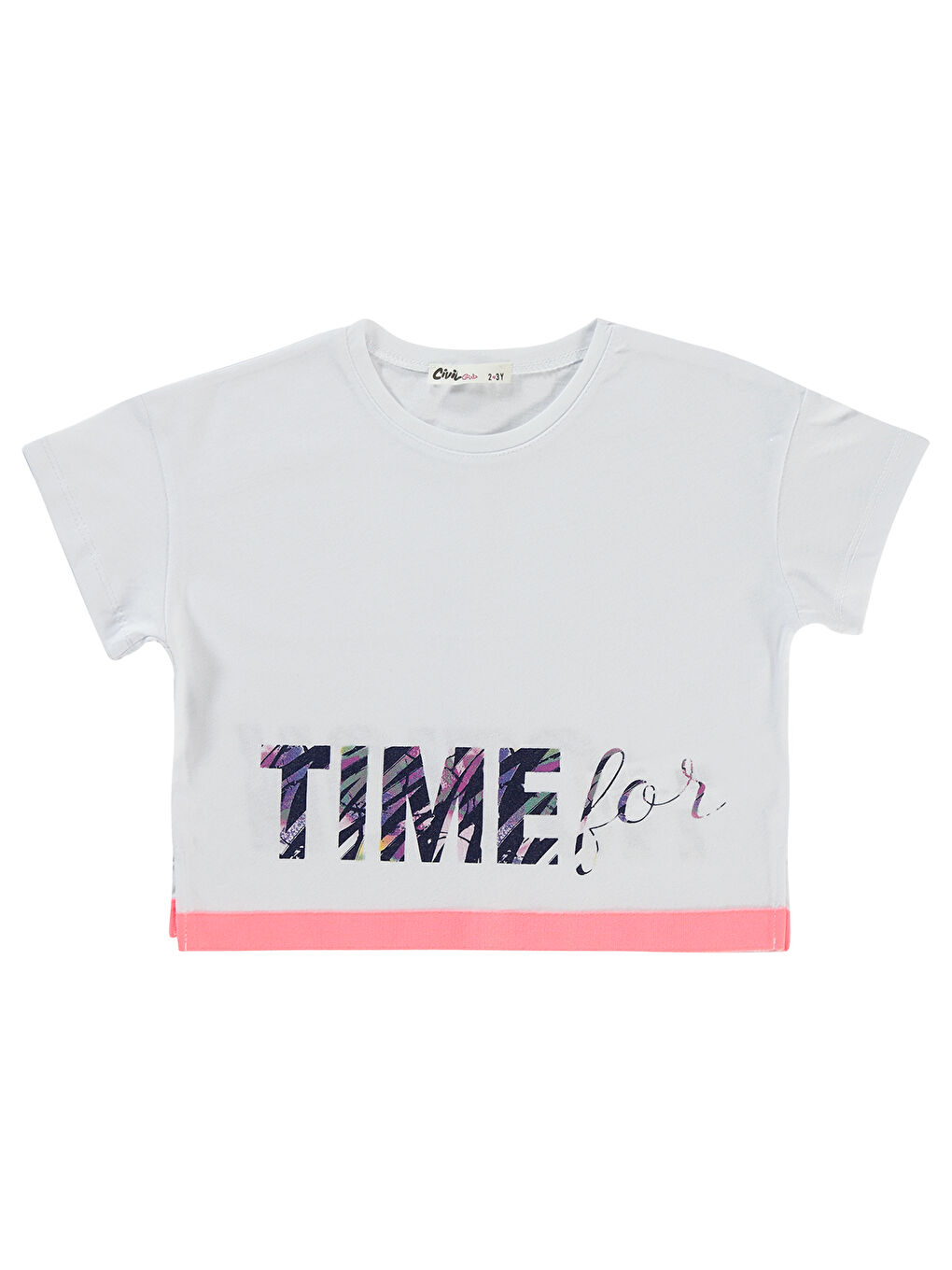 Kız Çocuk Tişört 2-5 Yaş Beyaz