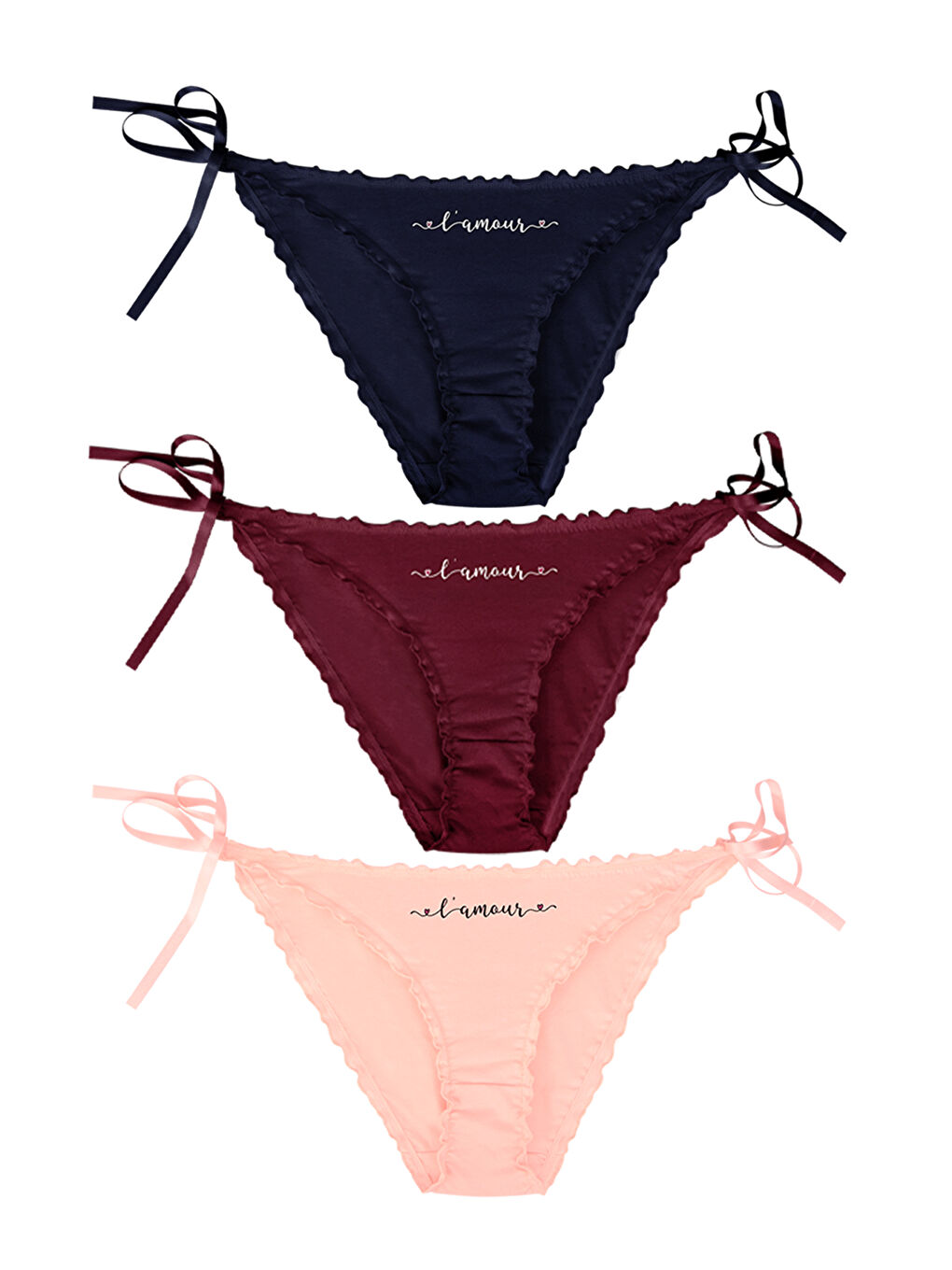 Karışık Kadın Yandan Bağlamalı Külot 5'li Paket-2