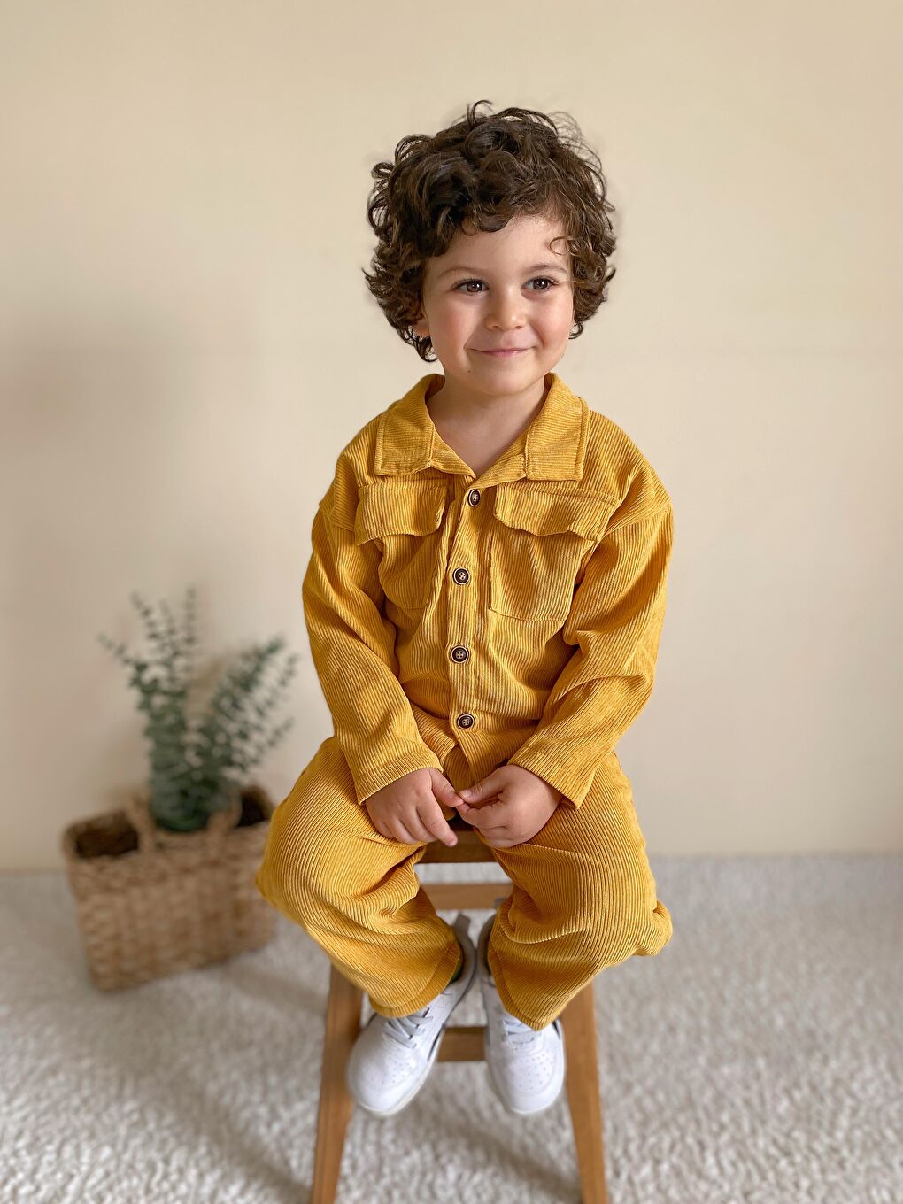 Sarı Fitilli Unisex İkili Ceketli Takım-1