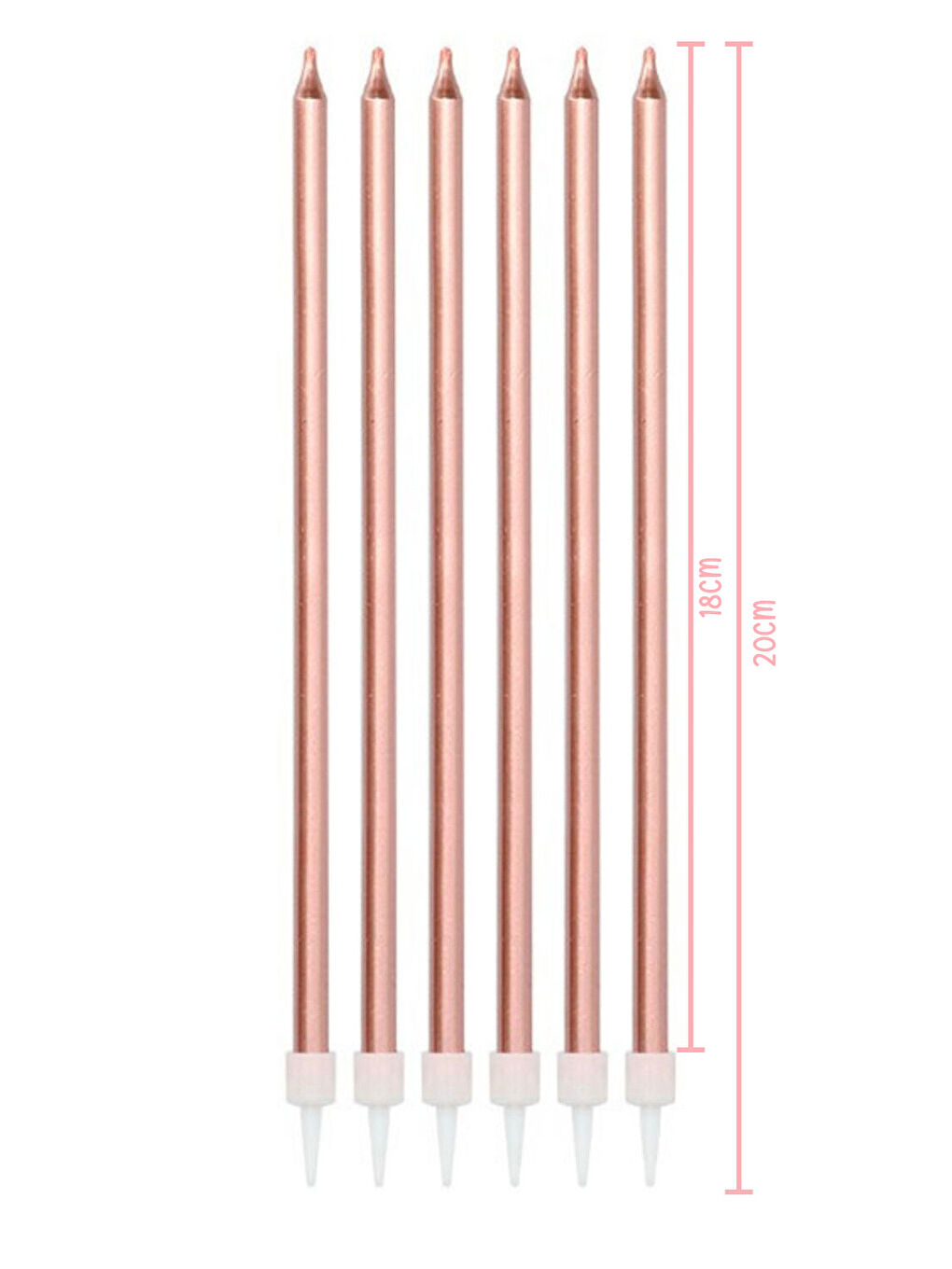 Kırmızı Rose  6'lı Uzun Mum-2