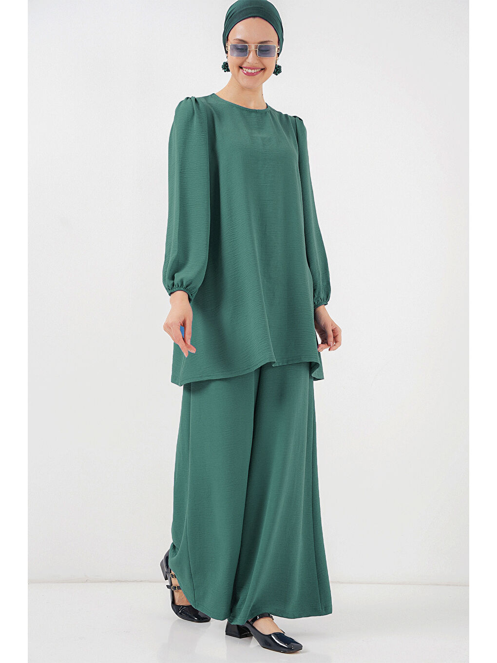 Yeşil Ayrobin Tunik Pantolon Alt Üst Takım 6712 - Mint