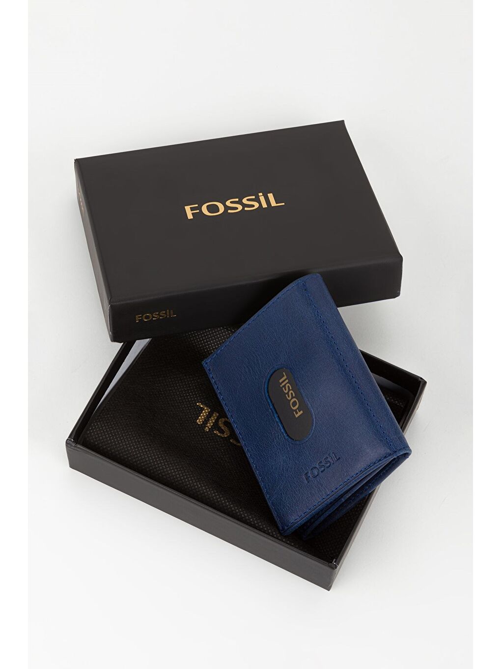 Lacivert Kutulu Hakiki Deri Haki Unisex El Portföyü Kartlık Cüzdan-4