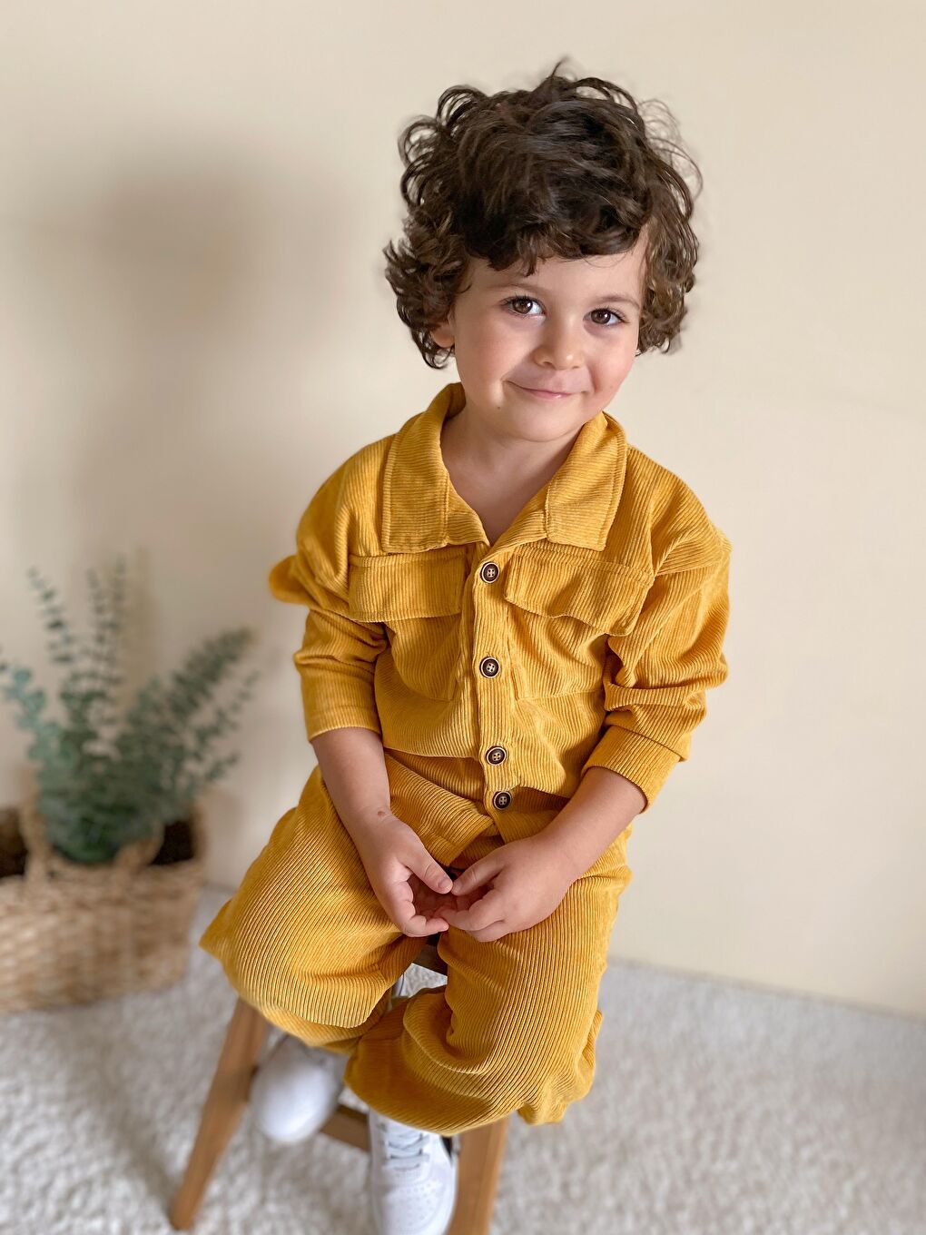 Sarı Fitilli Unisex İkili Ceketli Takım-3