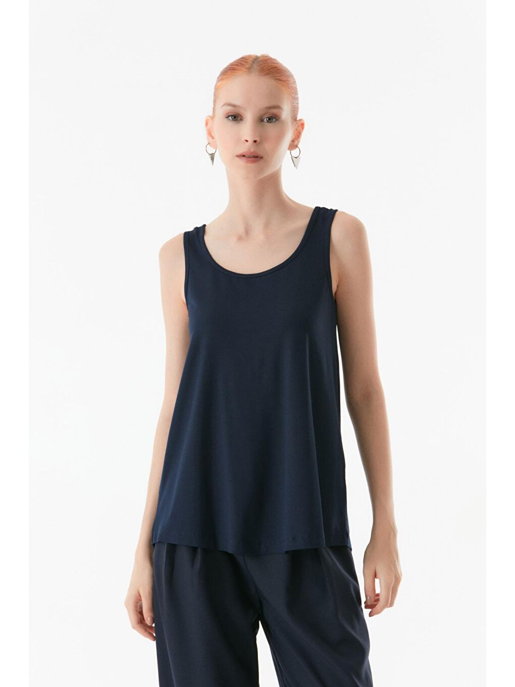 Lacivert Basic U Yaka Body