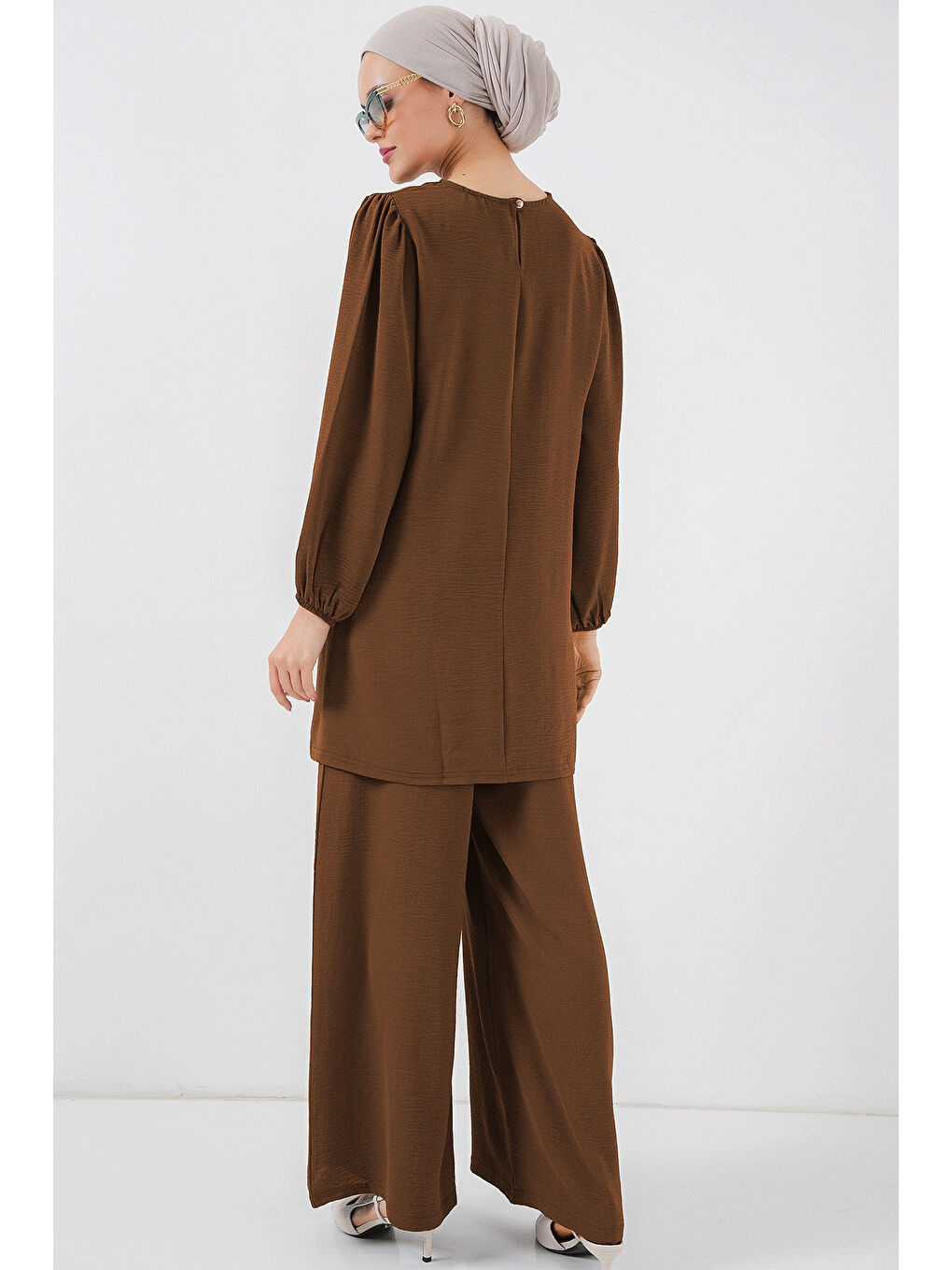 Ayrobin Tunik Pantolon Alt Üst Takım 6712 - Kahverengi-3