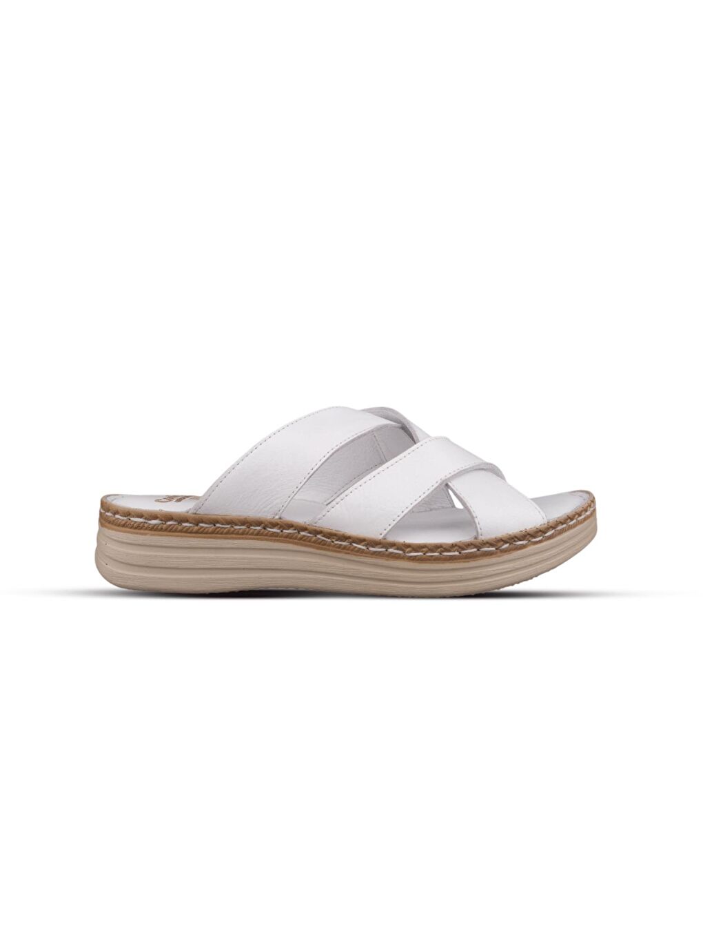 Kadın Günlük Terlik - Beyaz, Deri-2