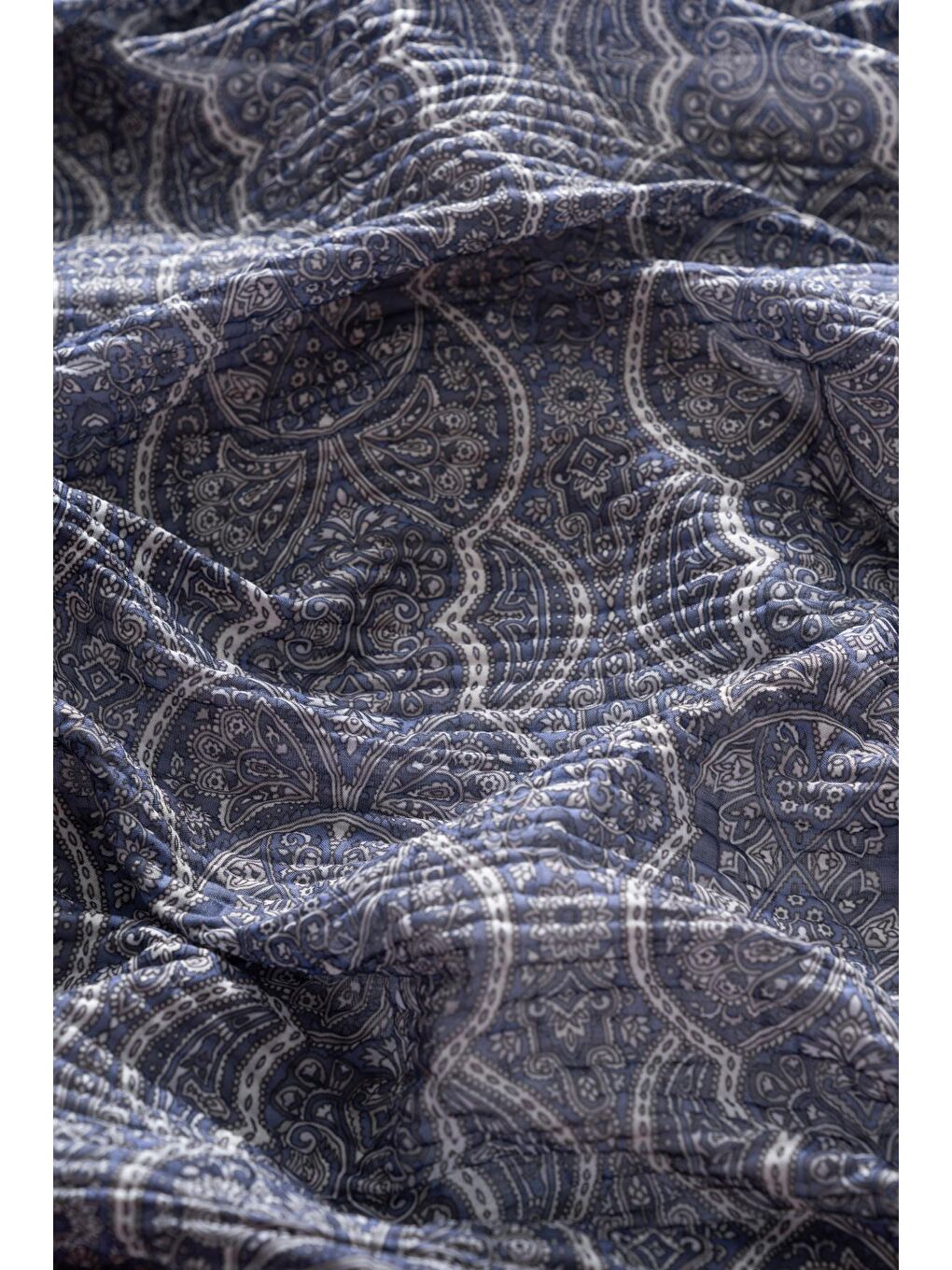 İndigo Kadın Petra Müslin Etnik Şal-3