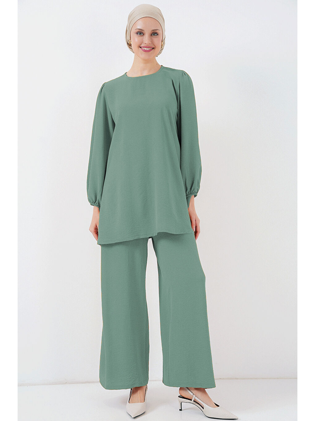 Ayrobin Tunik Pantolon Alt Üst Takım 6712 - Çağla Yeşili