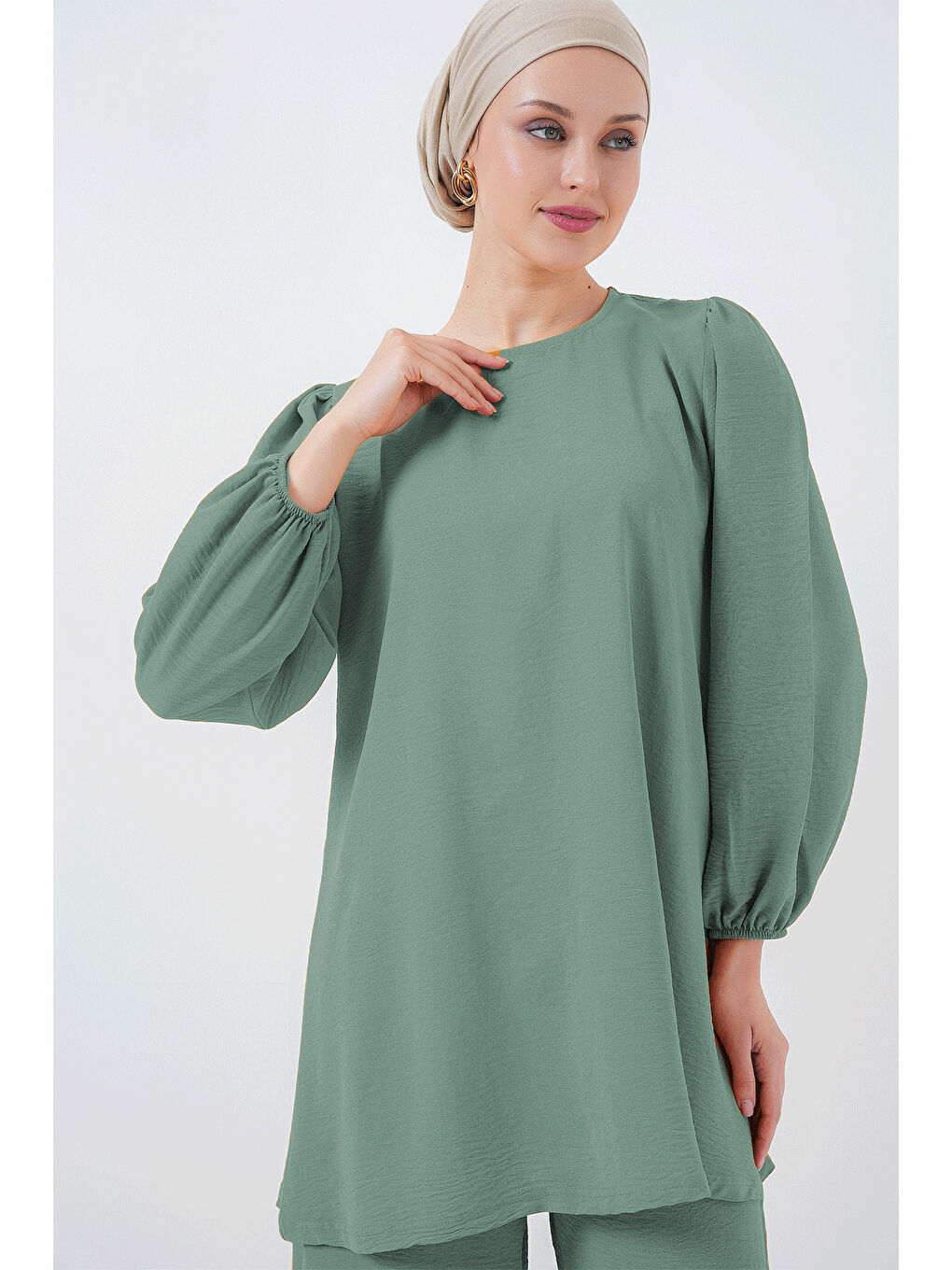 Ayrobin Tunik Pantolon Alt Üst Takım 6712 - Çağla Yeşili-1