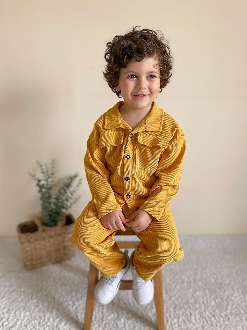 Sarı Fitilli Unisex İkili Ceketli Takım-4