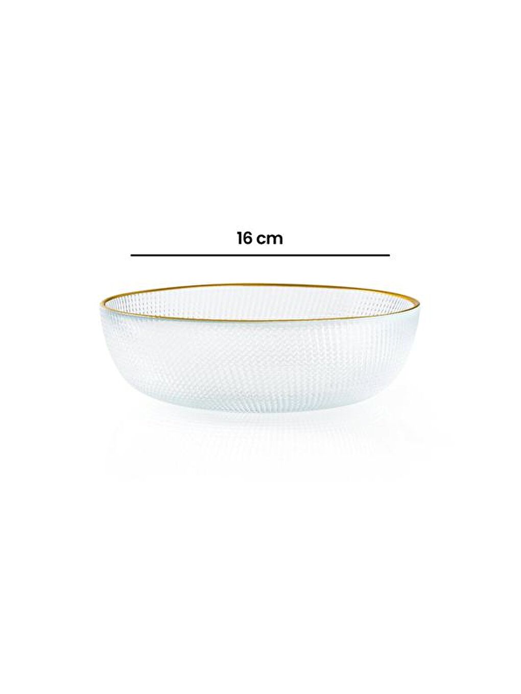 Renksiz Selen Yuvarlak Cam Servis Kasesi - 16 cm-4