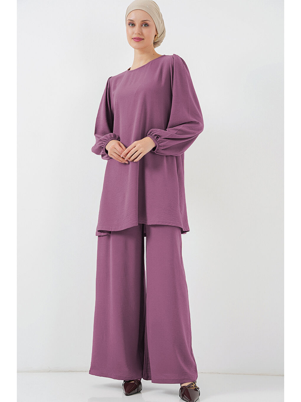 Ayrobin Tunik Pantolon Alt Üst Takım 6712 - Koyu Lila