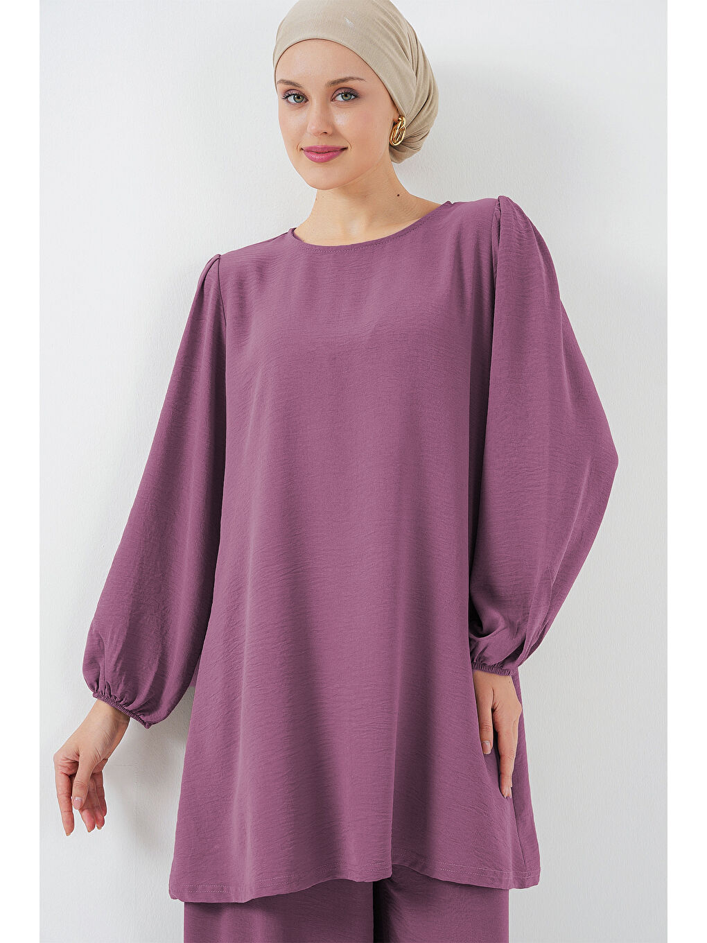 Ayrobin Tunik Pantolon Alt Üst Takım 6712 - Koyu Lila-1
