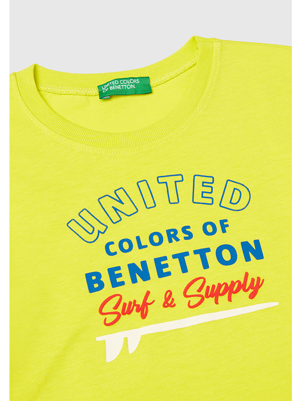 Erkek Çocuk Sarı Benetton Logo Baskılı T-Shirt-2