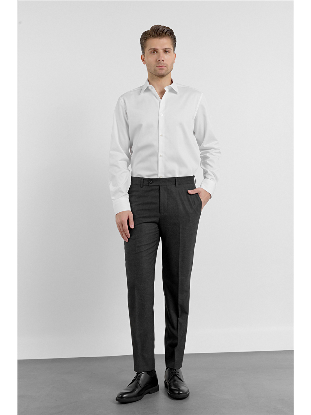 Siyah Yan Cep Comfort Fit Esnek Pantolon 1003255176-1